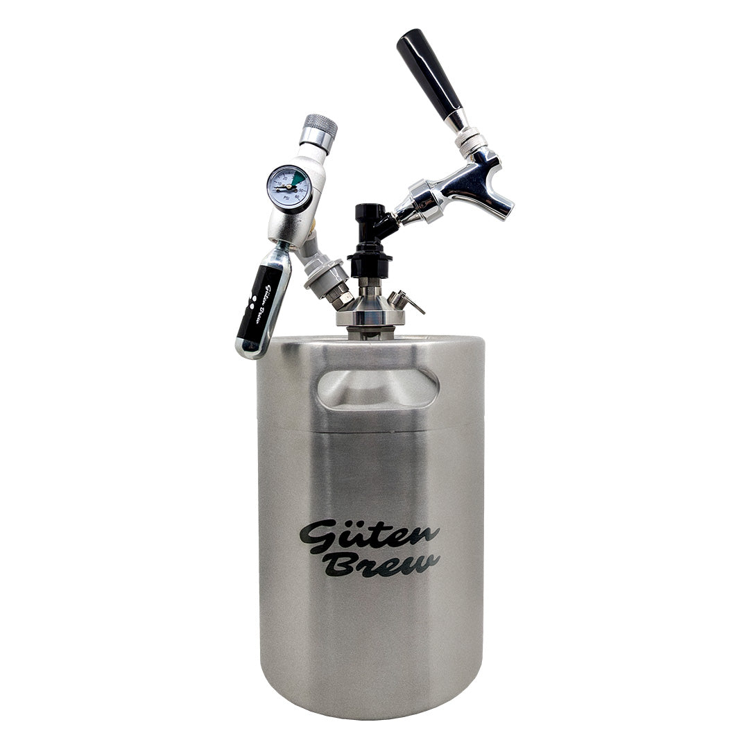 Keg 5lt con dispensador de grifo portátil + 3 Cartuchos Co2 | Guten Keg-to-Go Grifo